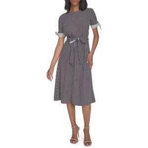 Halston short sleeve midi dress